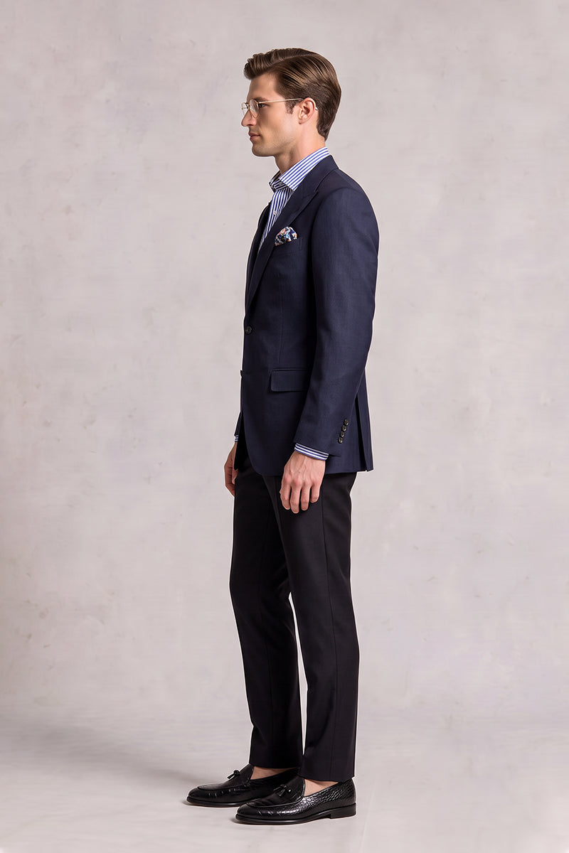 Navy Blue 70% Merino Wool Blazers