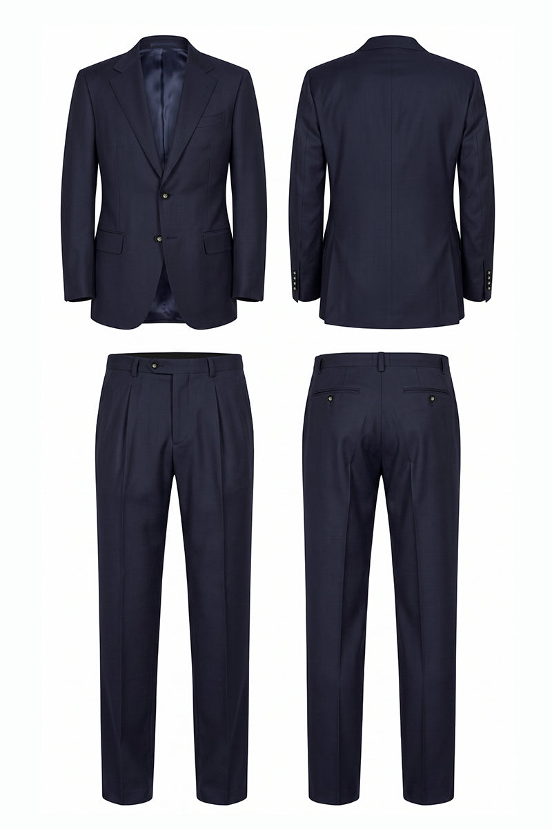 Navy Blue 55% Merino Wool Suits