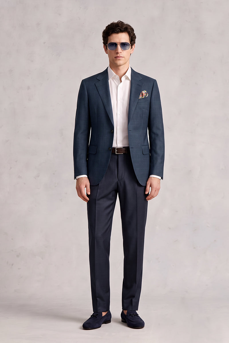 Navy Blue 50% Merino Wool Suits