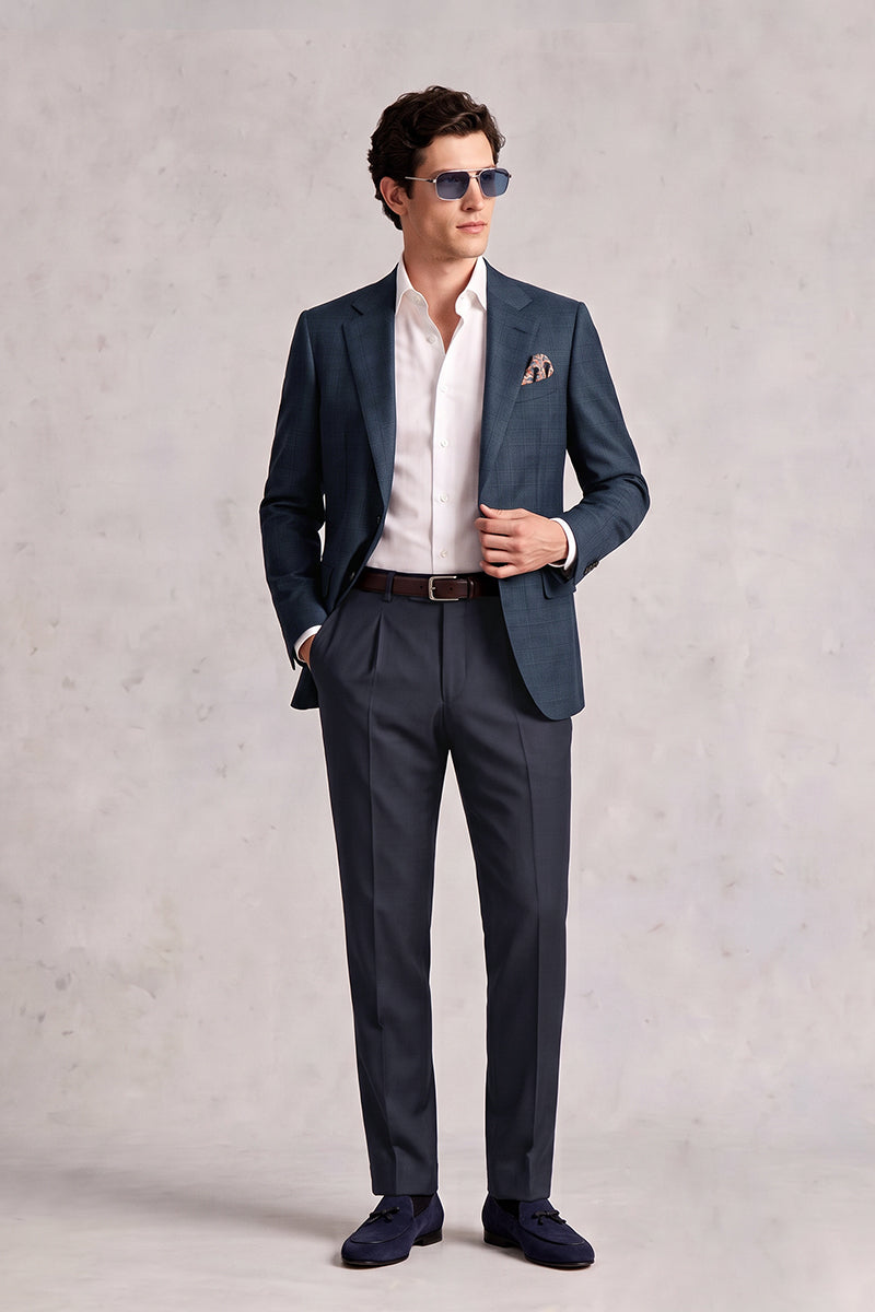 Navy Blue 50% Merino Wool Suits