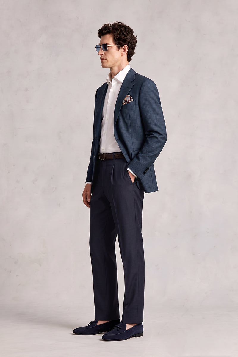 Navy Blue 50% Merino Wool Suits