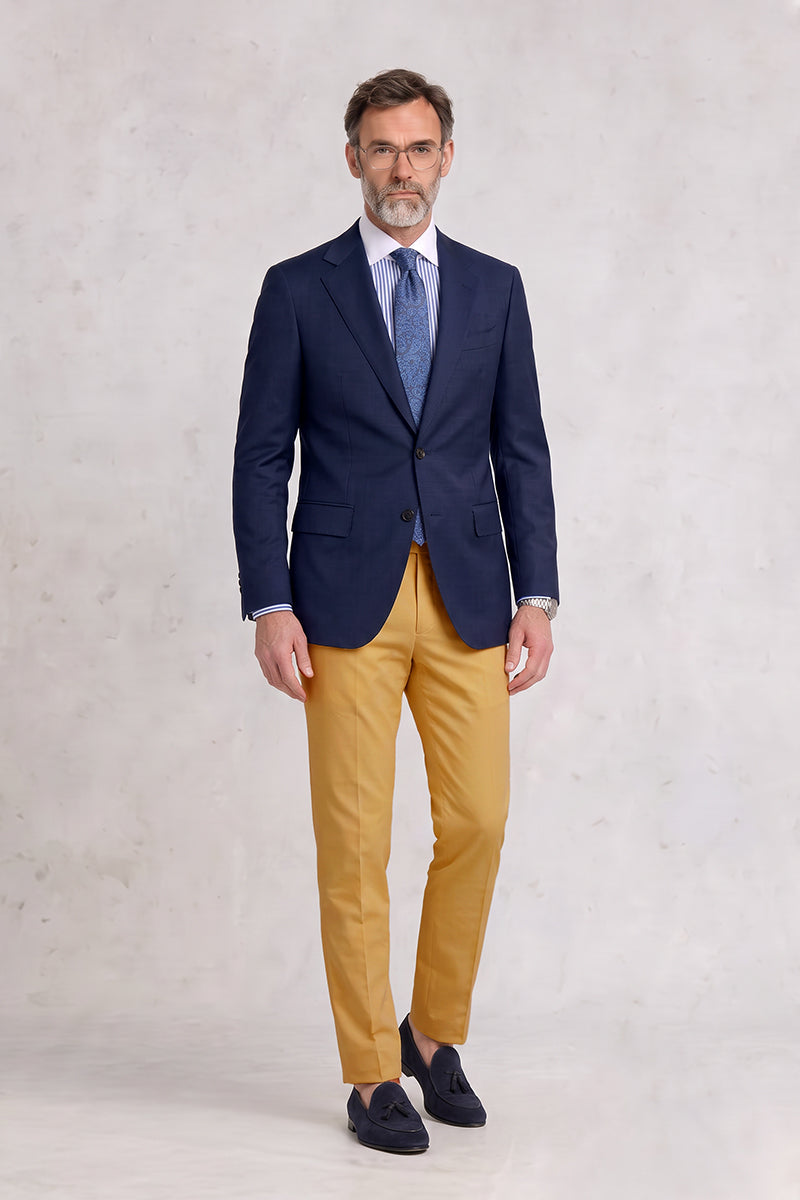 Navy Blue 50% Merino Wool Blazers