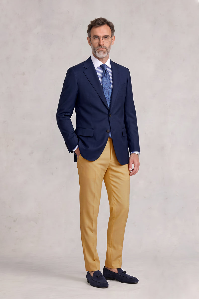 Navy Blue 50% Merino Wool Blazers