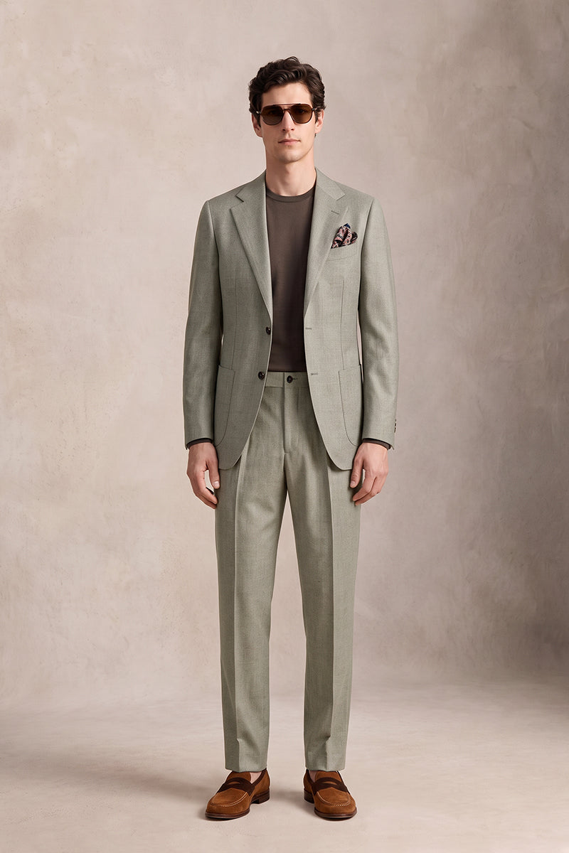 Gray 100% Merino Wool Suits