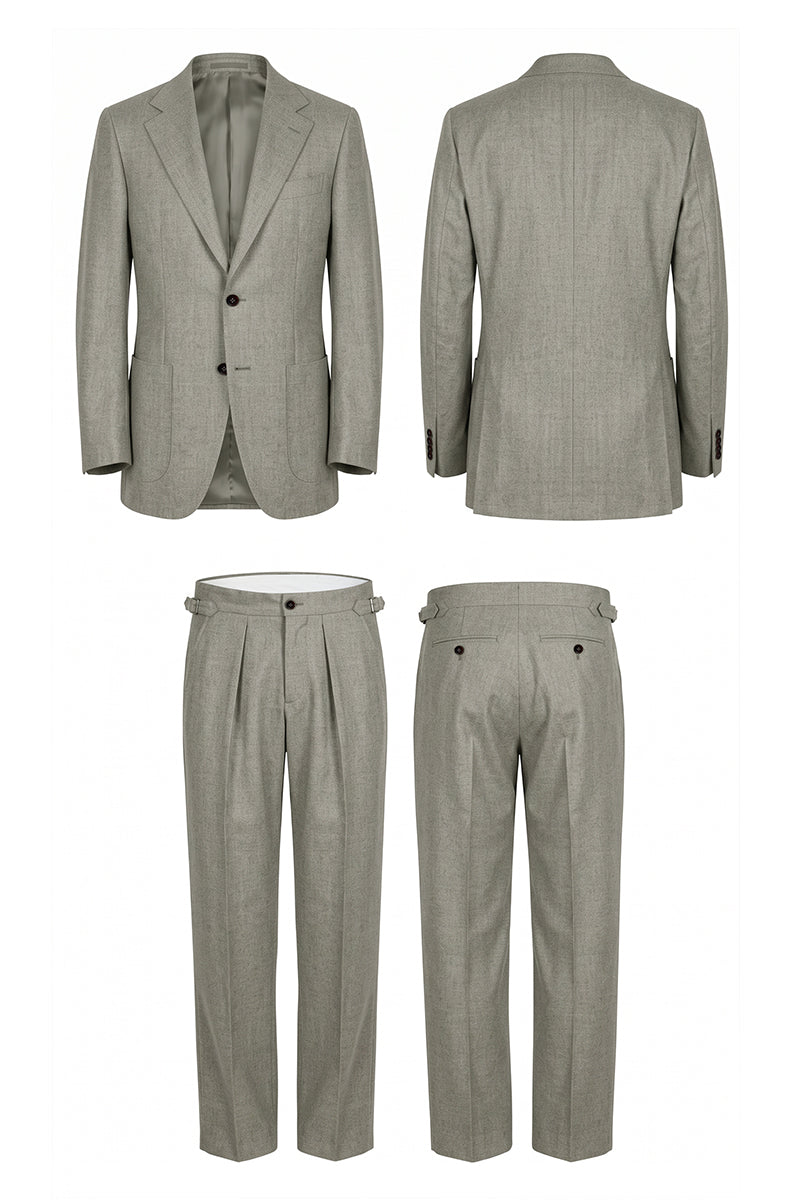 Gray 100% Merino Wool Suits
