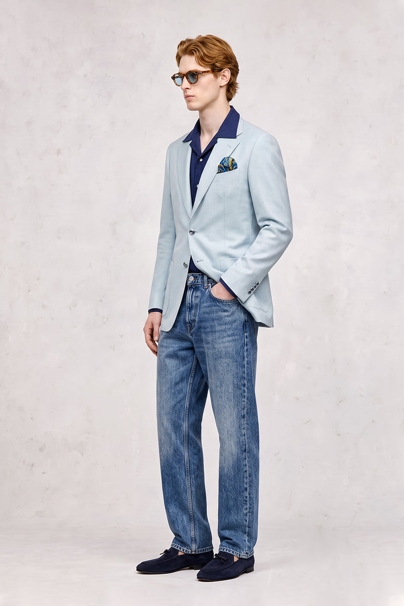 Light Blue 70% Merino Wool Blazers