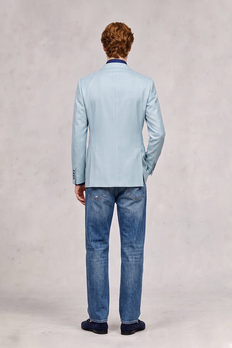 Light Blue 70% Merino Wool Blazers