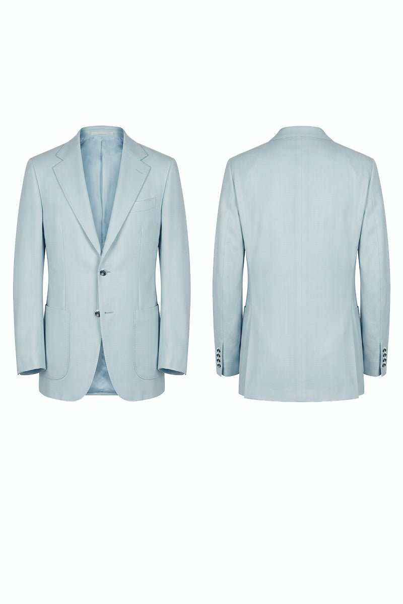 Light Blue 70% Merino Wool Blazers