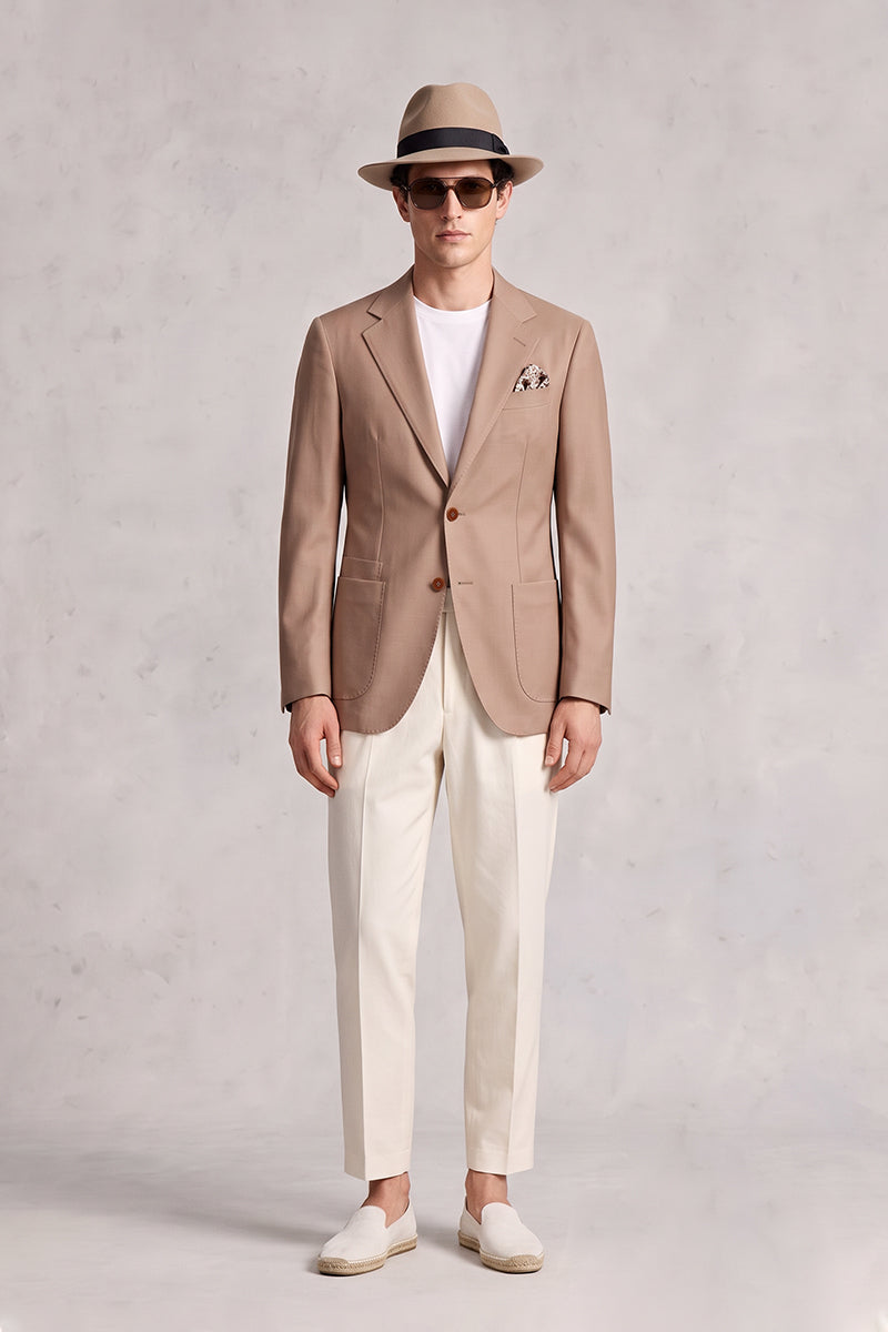 Light Khaki 50% Merino Wool Blazers