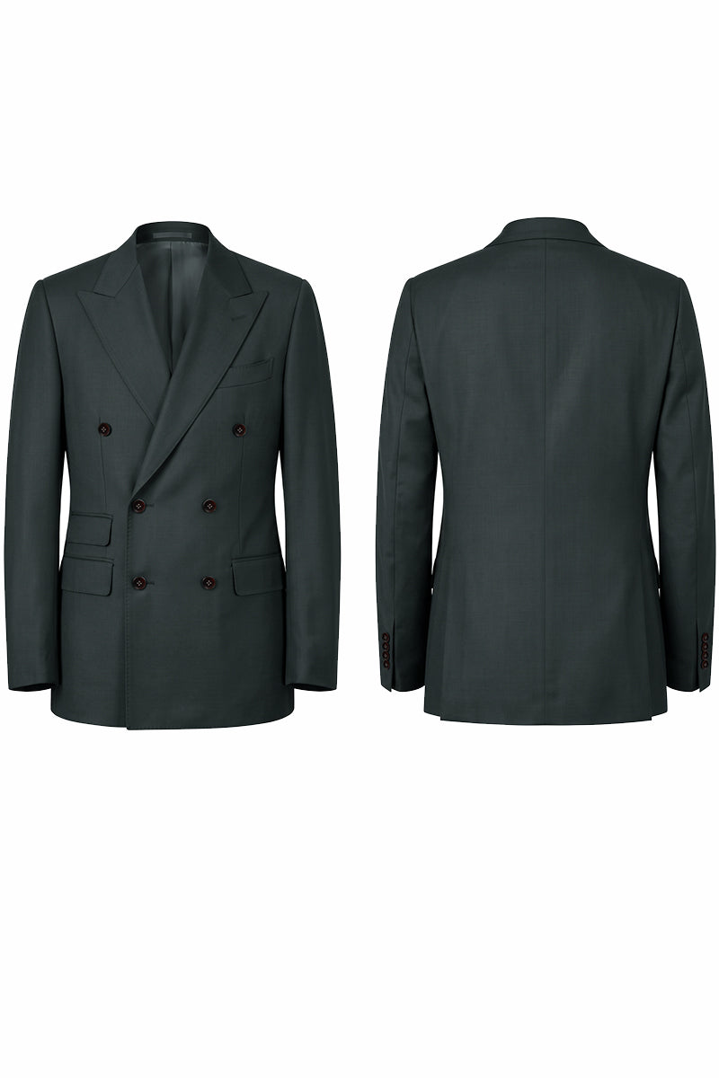 Dark Green 50% Merino Wool Blazers