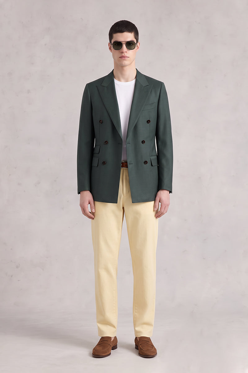 Dark Green 50% Merino Wool Blazers