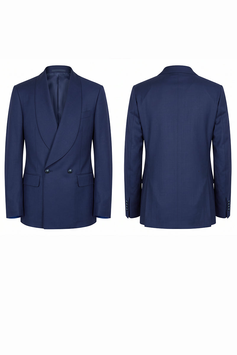 Navy Blue 50% Merino Wool Blazers
