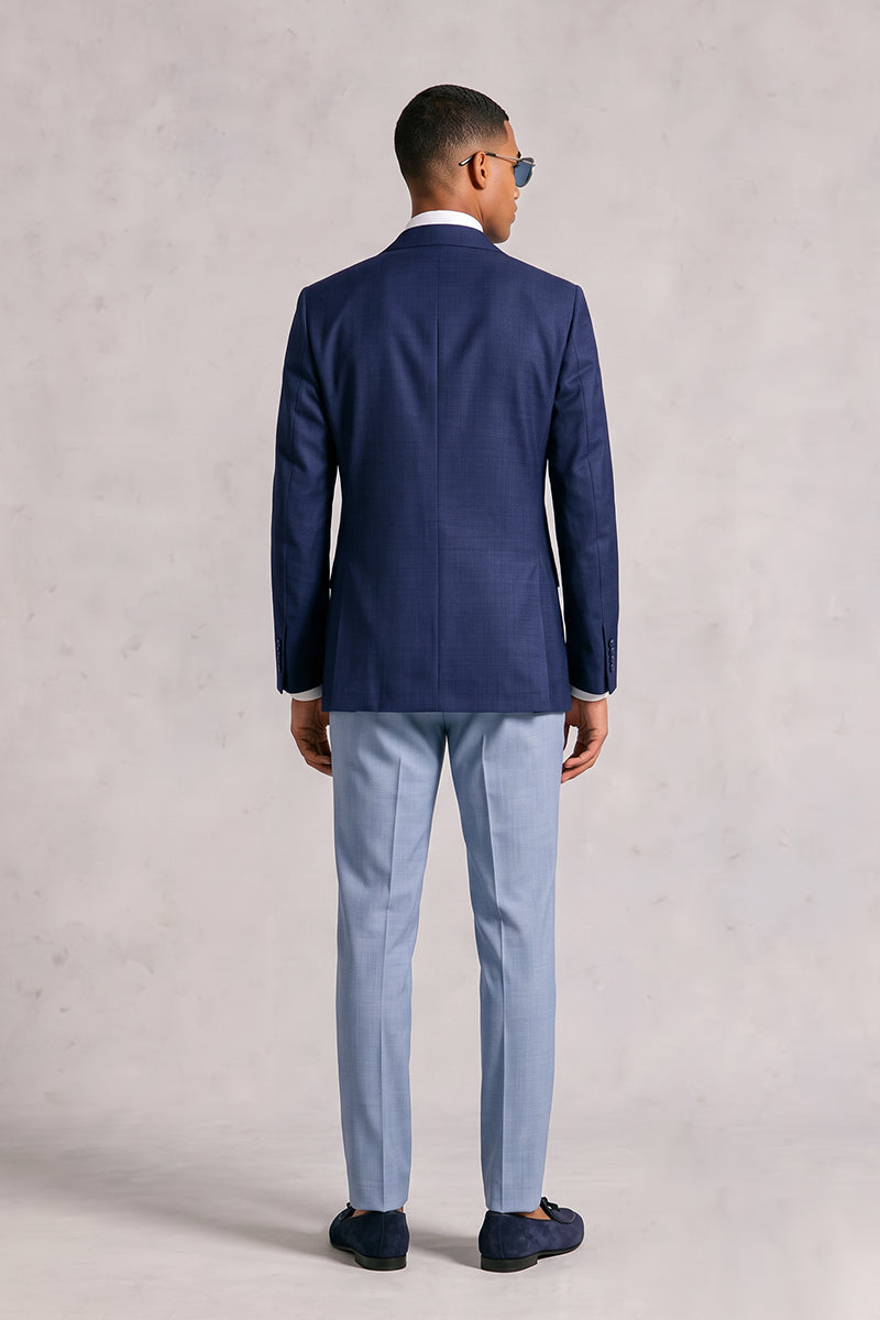 Navy Blue 50% Merino Wool Blazers