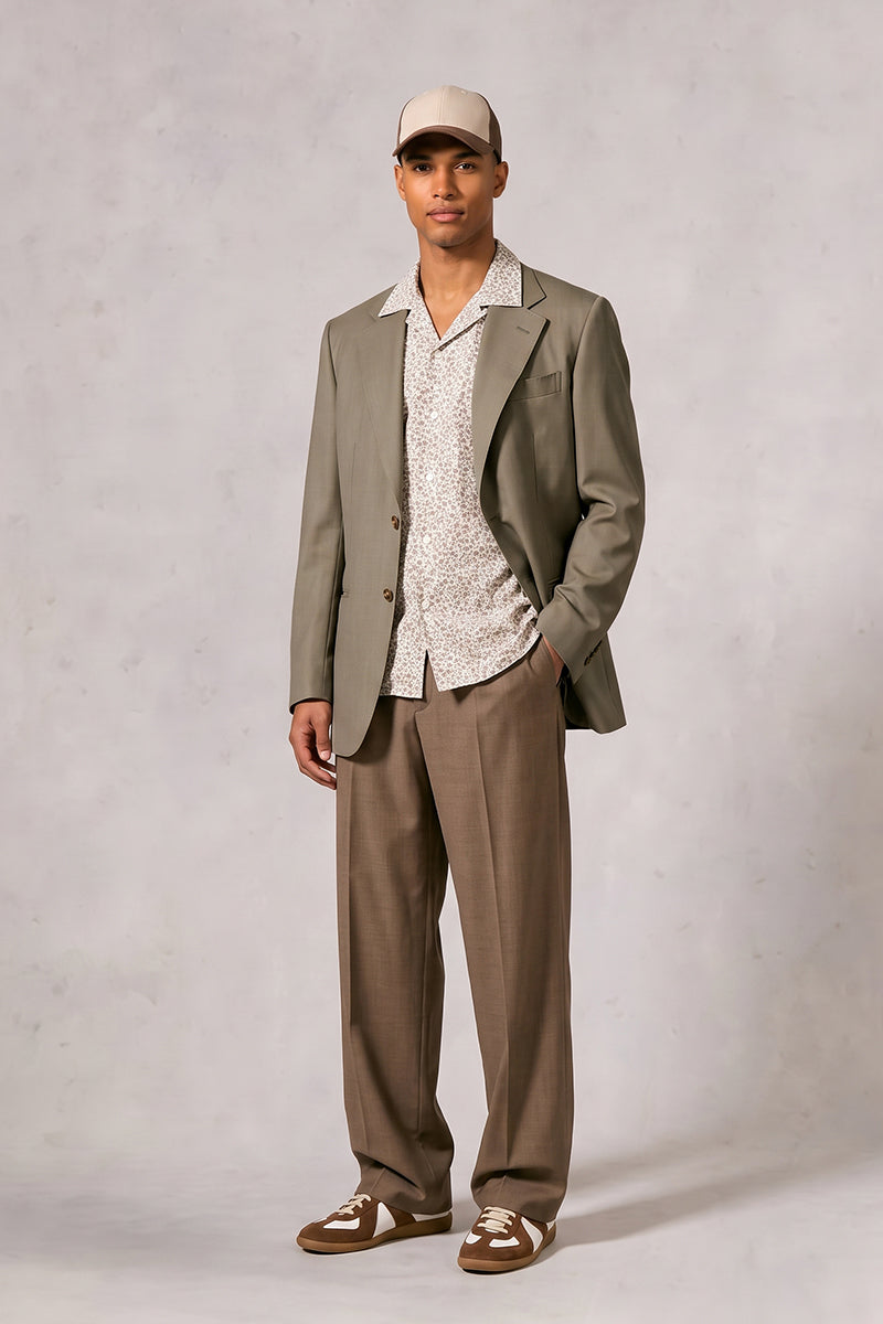 Khaki 70% Merino Wool Blazers