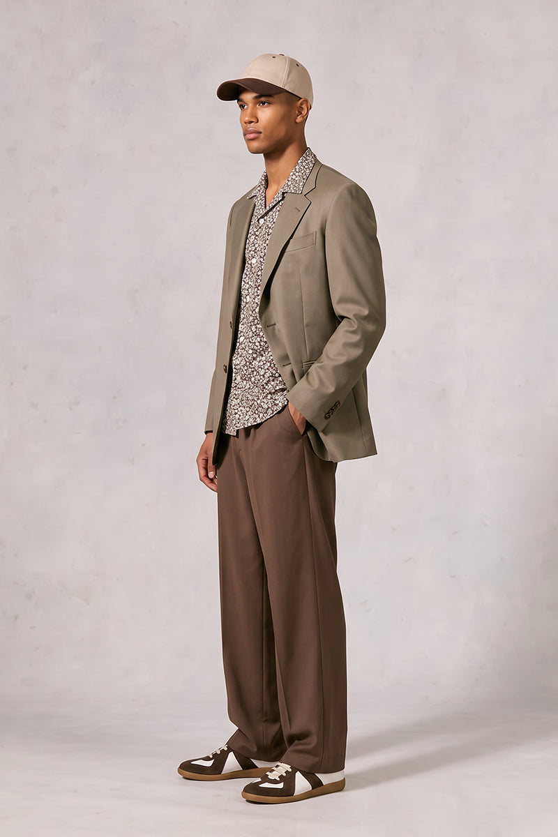 Khaki 70% Merino Wool Blazers