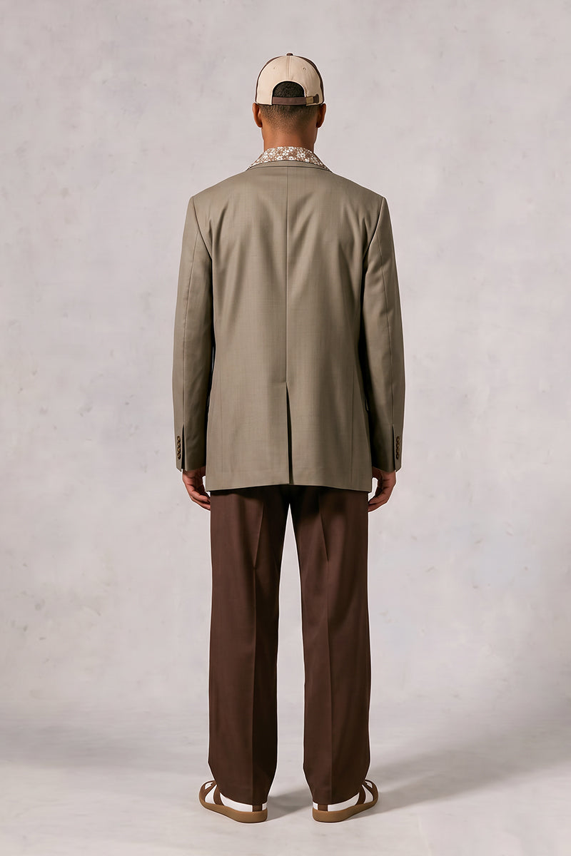Khaki 70% Merino Wool Blazers
