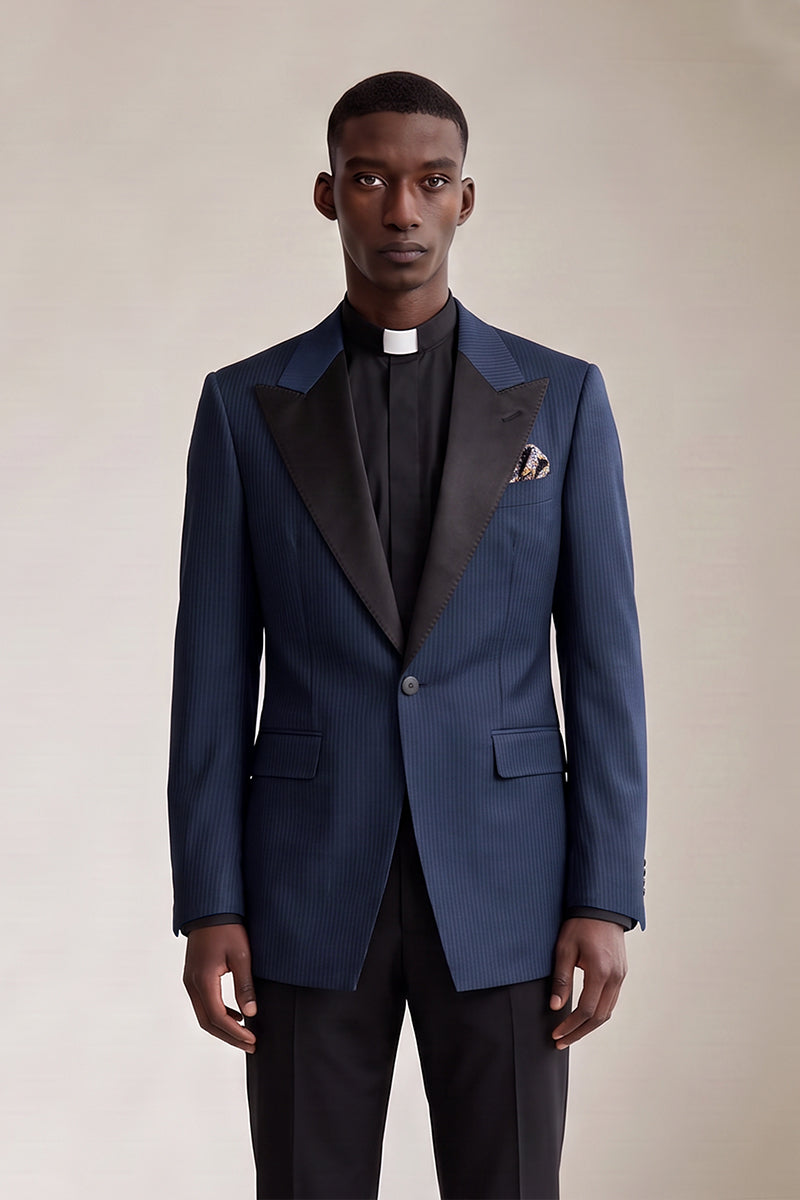 Navy Blue 70% Merino Wool Blazers