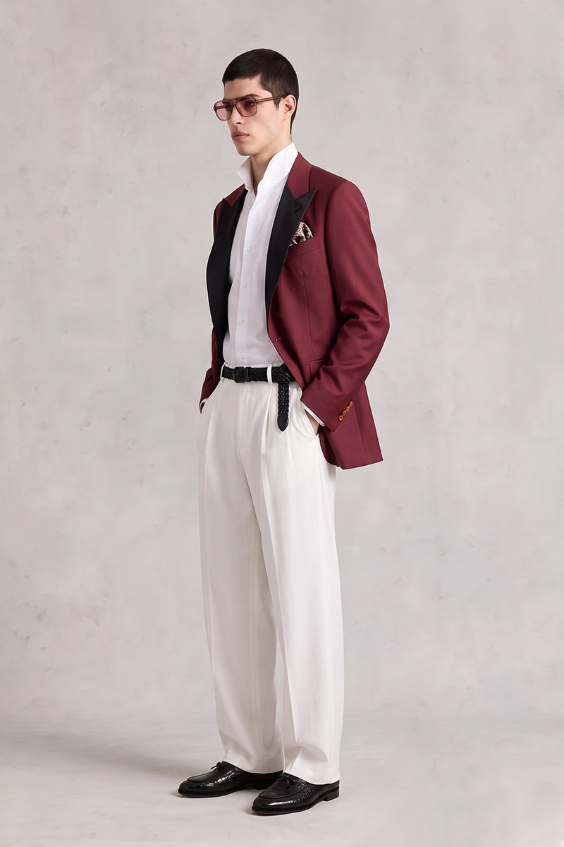 Burgundy 70% Merino Wool Blazers