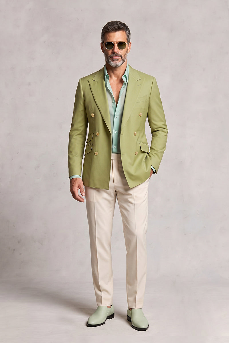 Green 50% Merino Wool Blazers