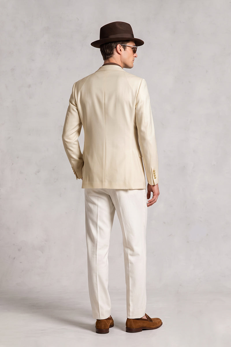 Beige 50% Merino Wool Blazers