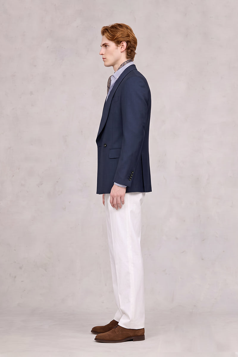 Navy Blue 50% Merino Wool Blazers