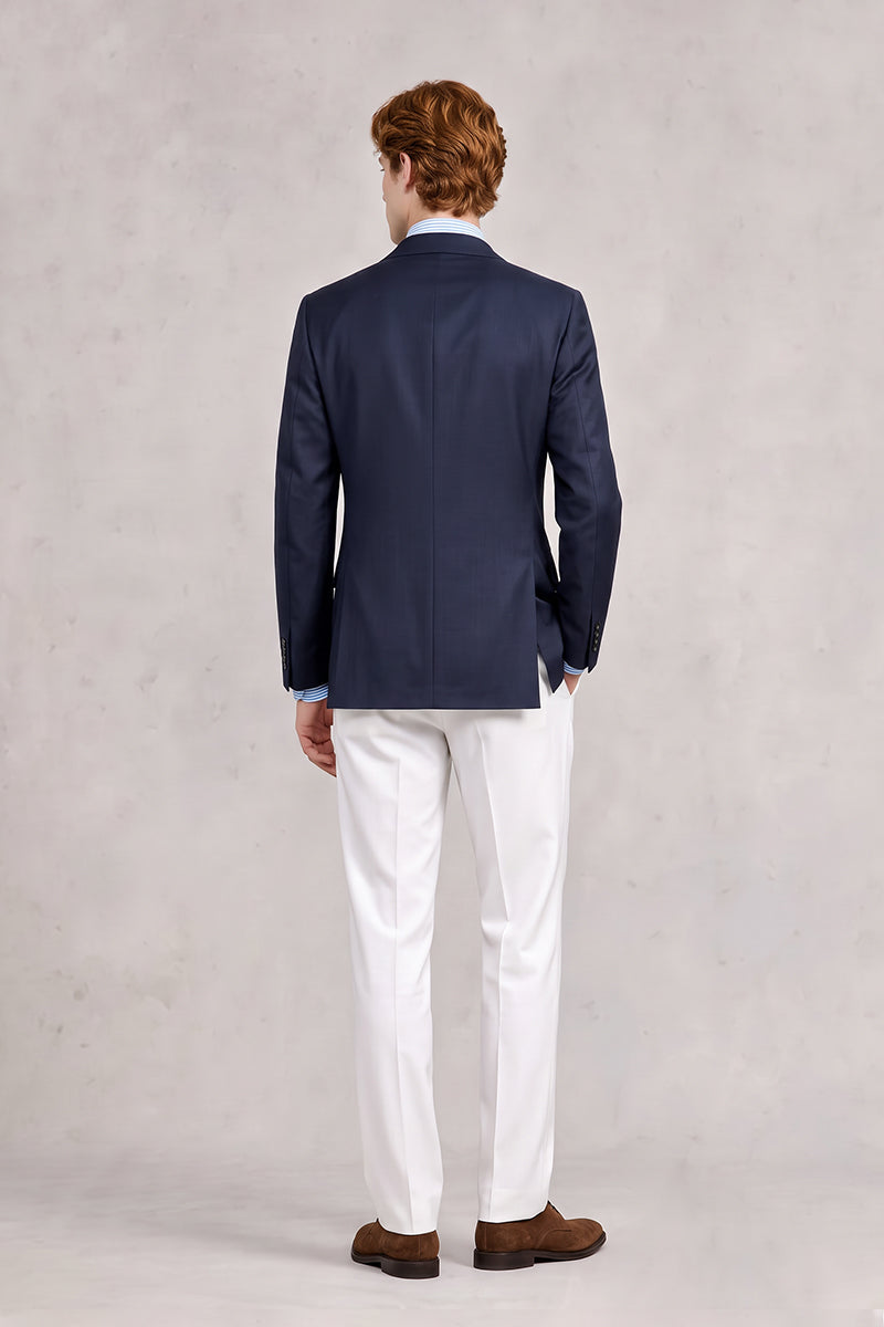 Navy Blue 50% Merino Wool Blazers