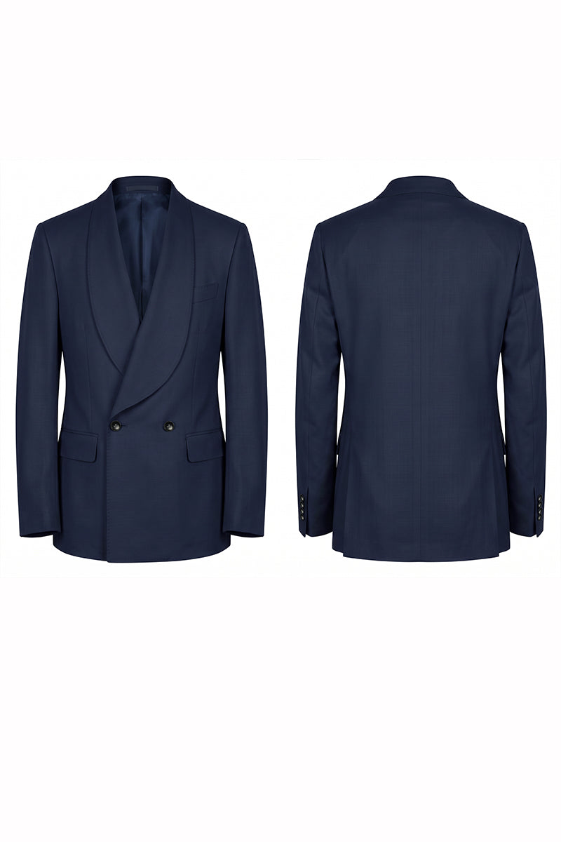 Navy Blue 50% Merino Wool Blazers