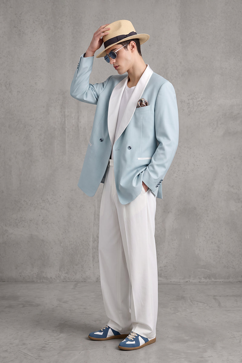 Light Blue 70% Merino Wool Blazers
