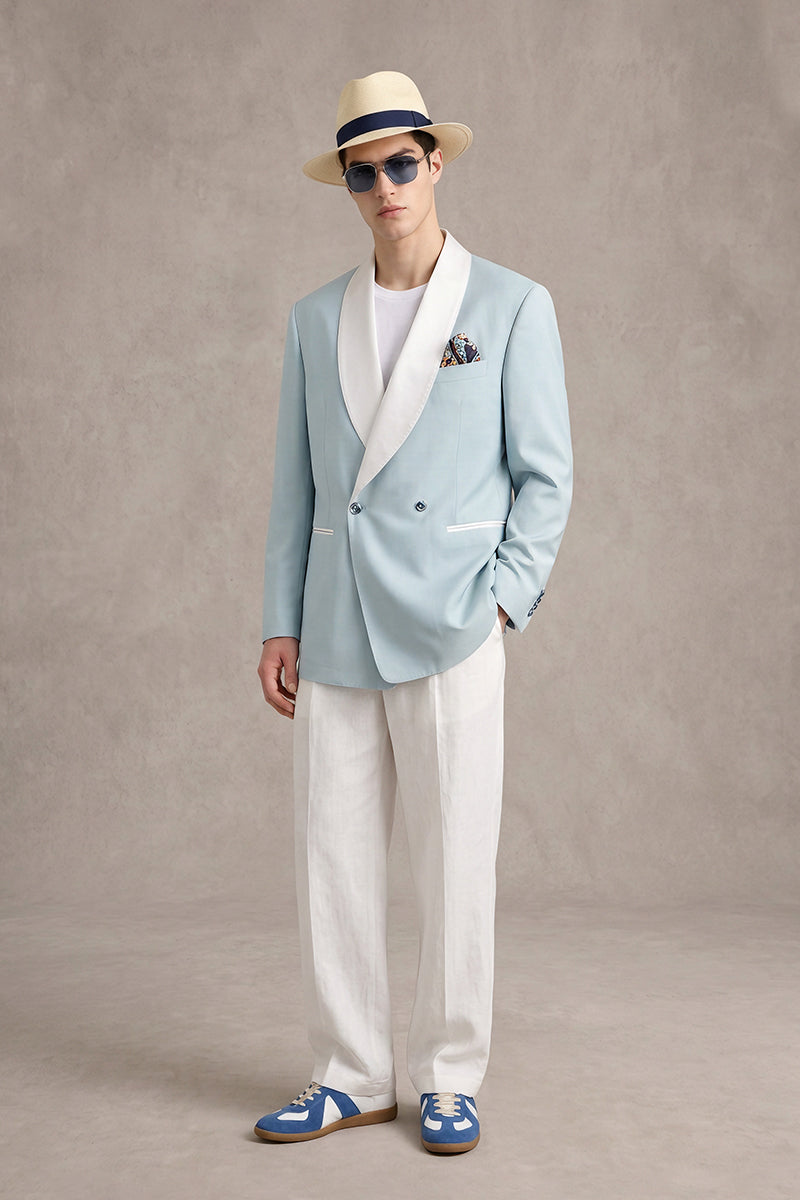 Light Blue 70% Merino Wool Blazers