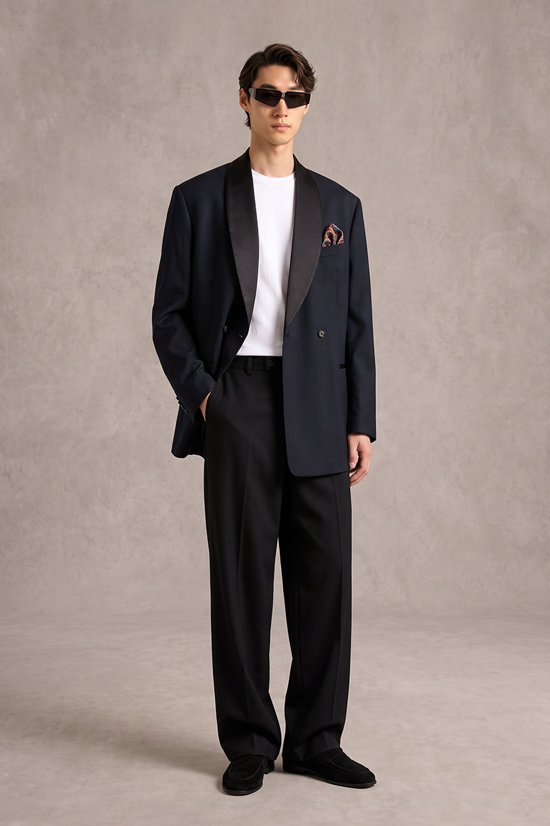 Navy Blue 70% Merino Wool Blazers