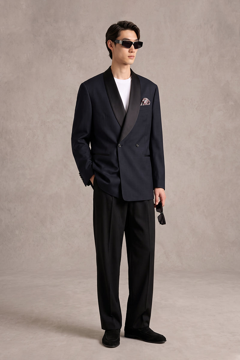 Navy Blue 70% Merino Wool Blazers
