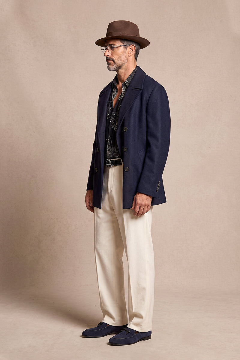 Navy 47.7% Merino Wool Coats