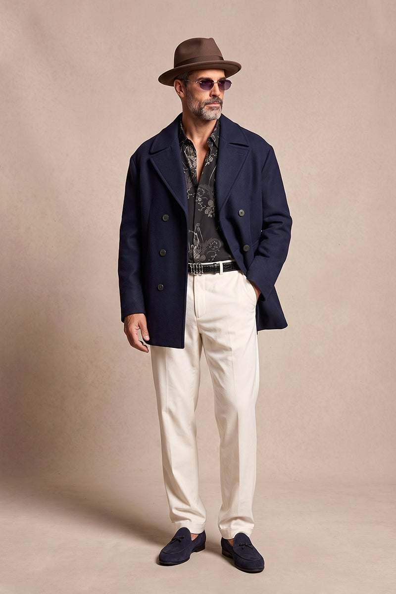 Navy 47.7% Merino Wool Coats