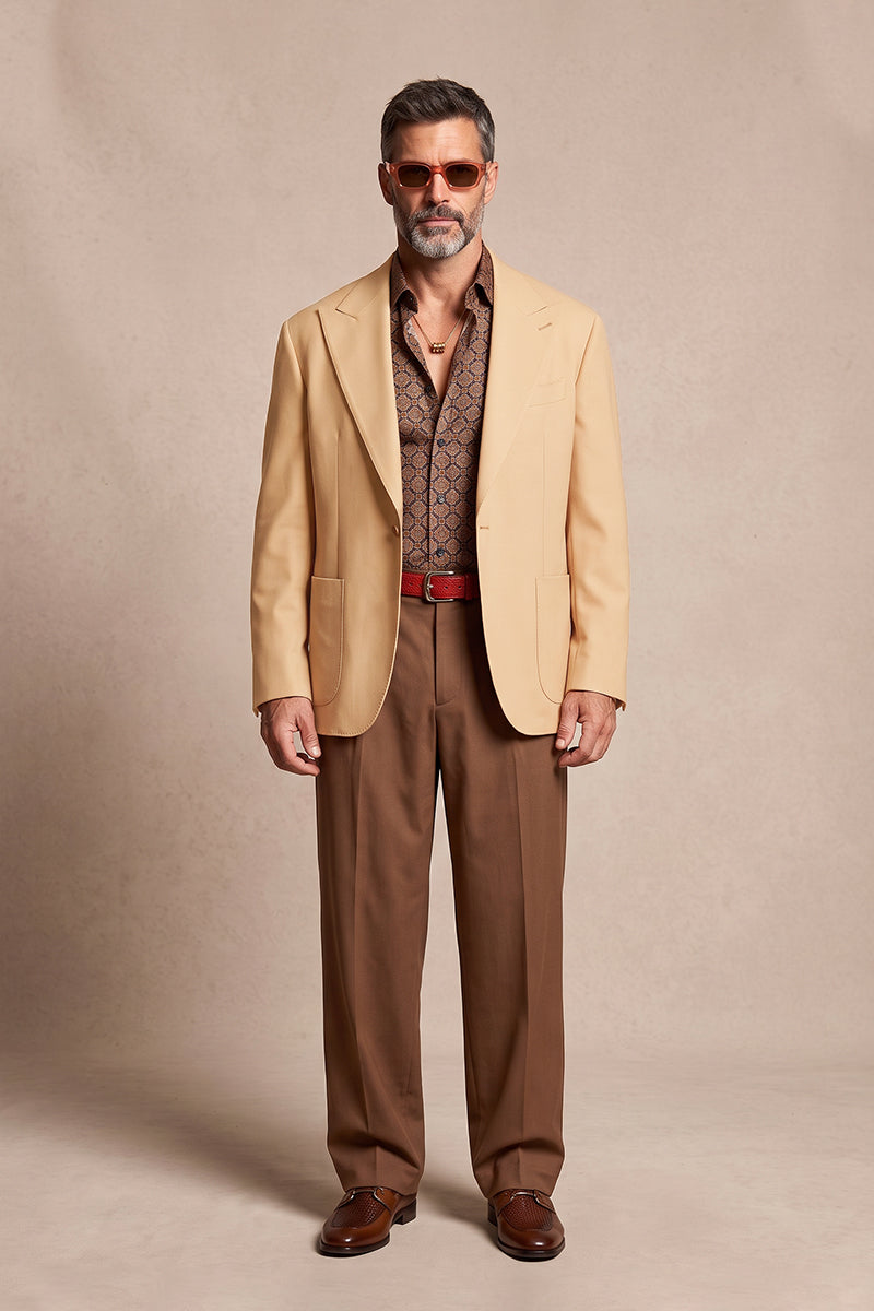 Beige 70% Merino Wool Blazers