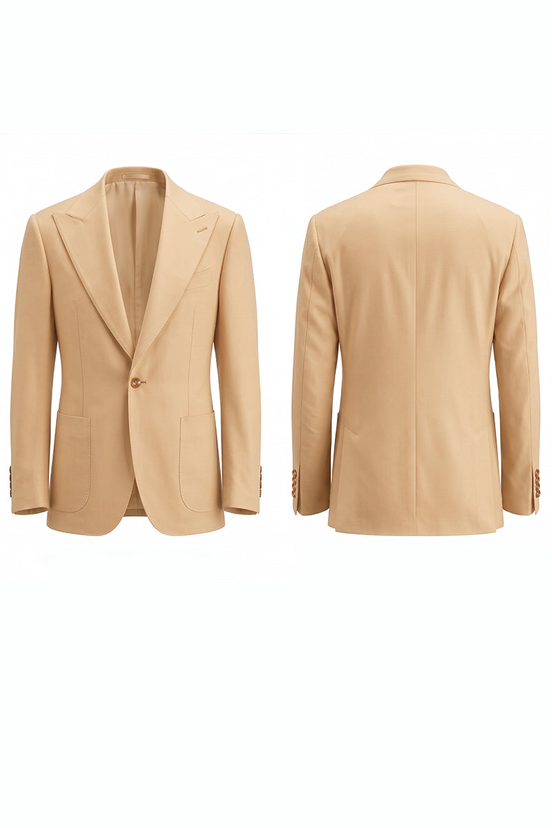 Beige 70% Merino Wool Blazers