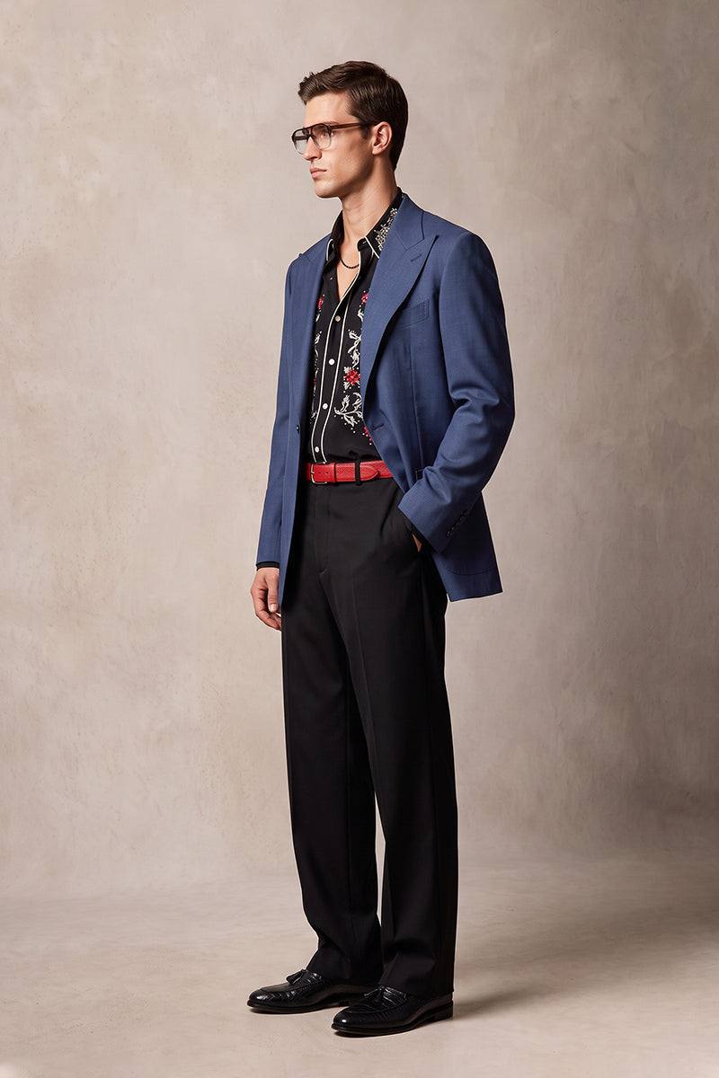 Blue 70% Merino Wool Blazers