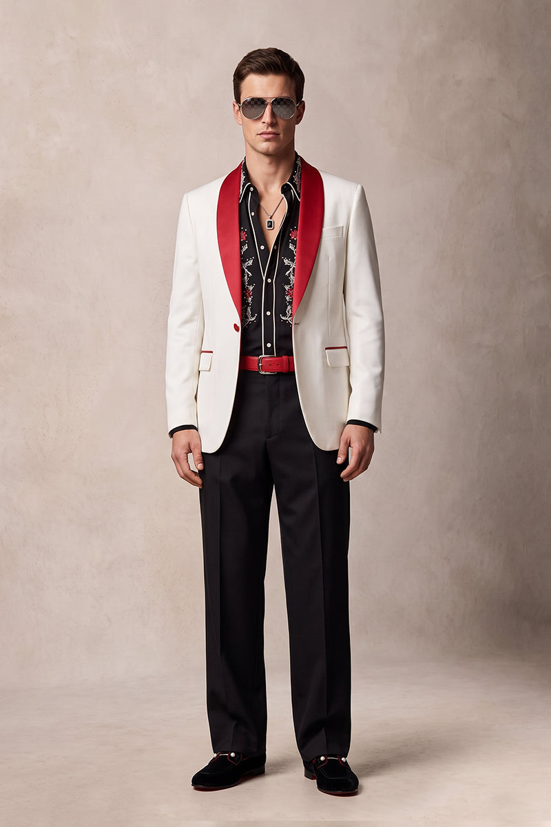 White 30% Merino Wool Blazers
