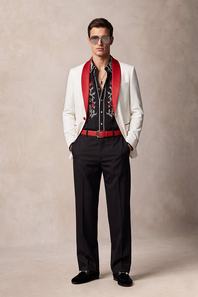 White 30% Merino Wool Blazers