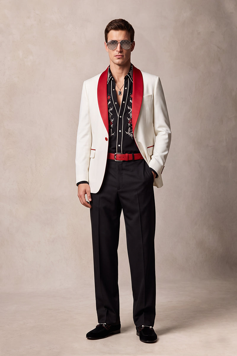 White 30% Merino Wool Blazers