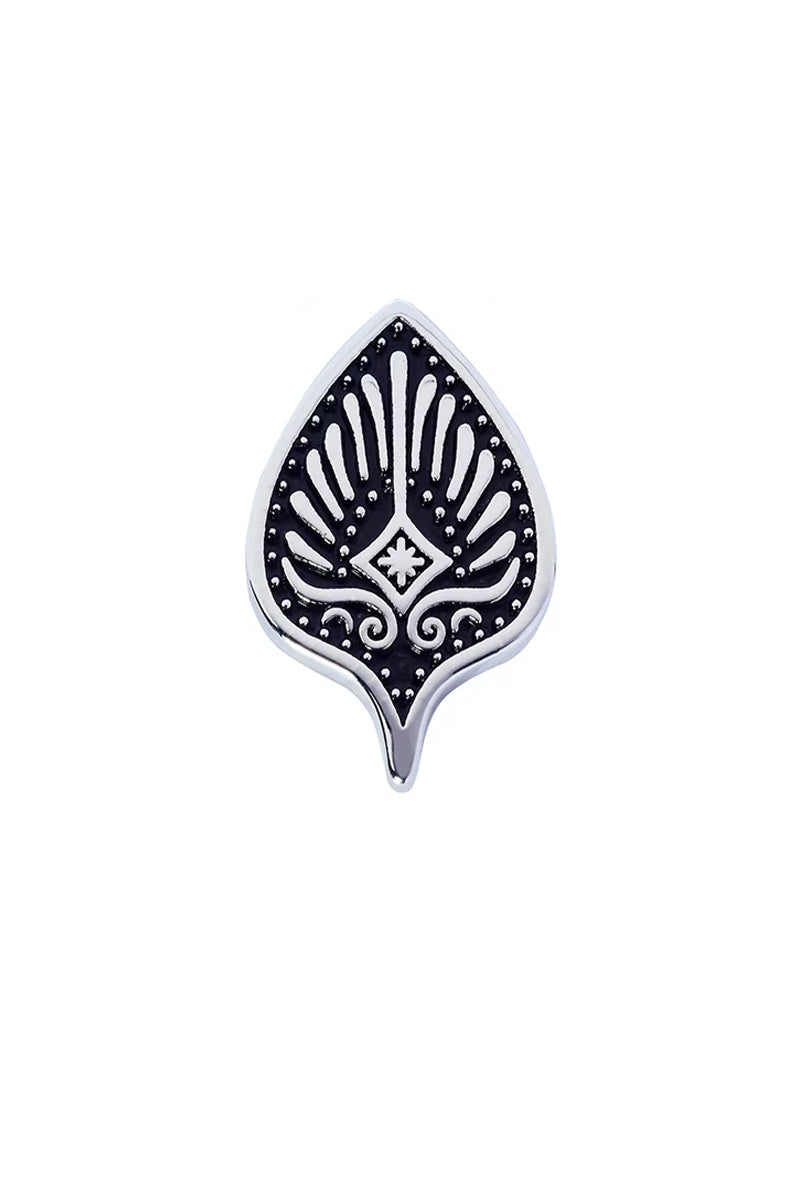 Men Feather Relief Brass Lapel pin
