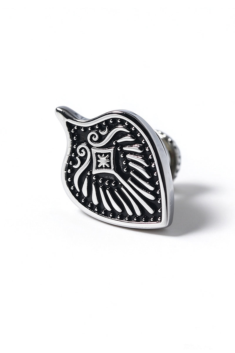 Men Feather Relief Brass Lapel pin
