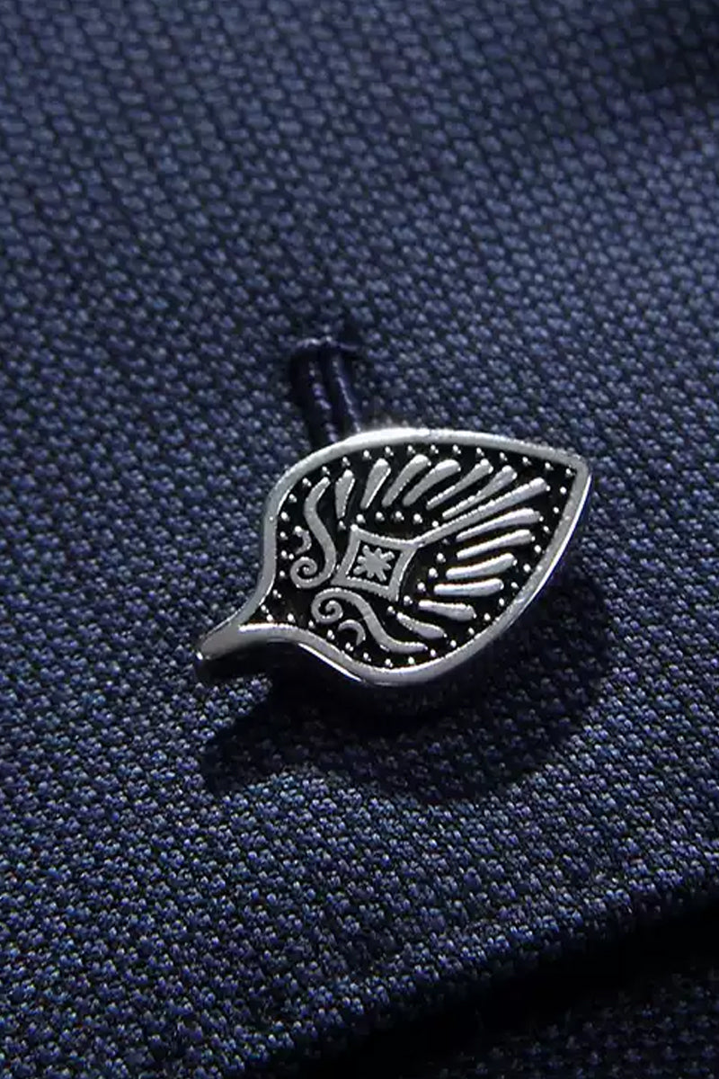 Men Feather Relief Brass Lapel pin