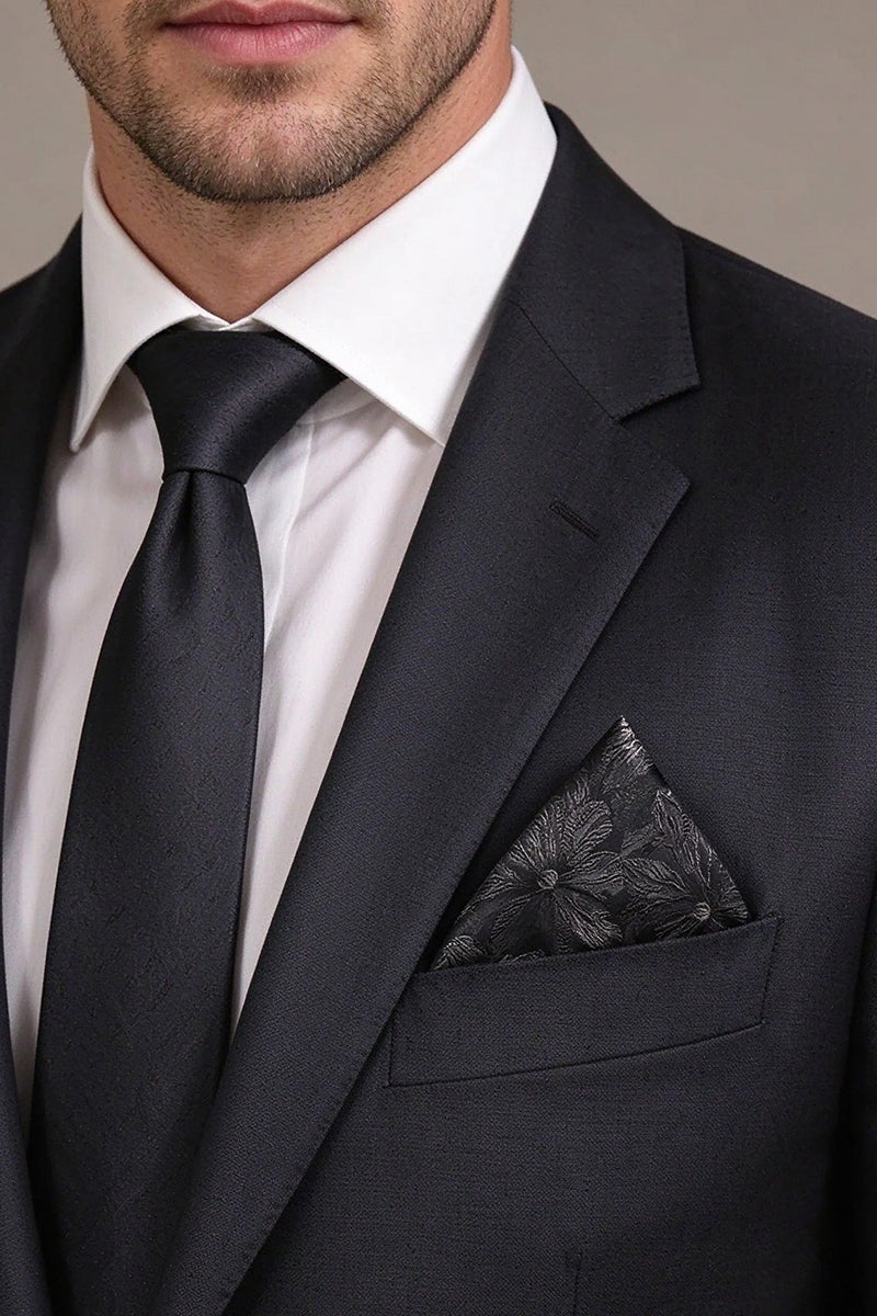 Men's Black Pocket Squares