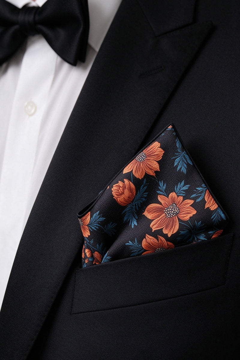 Men's Black Pocket Squares