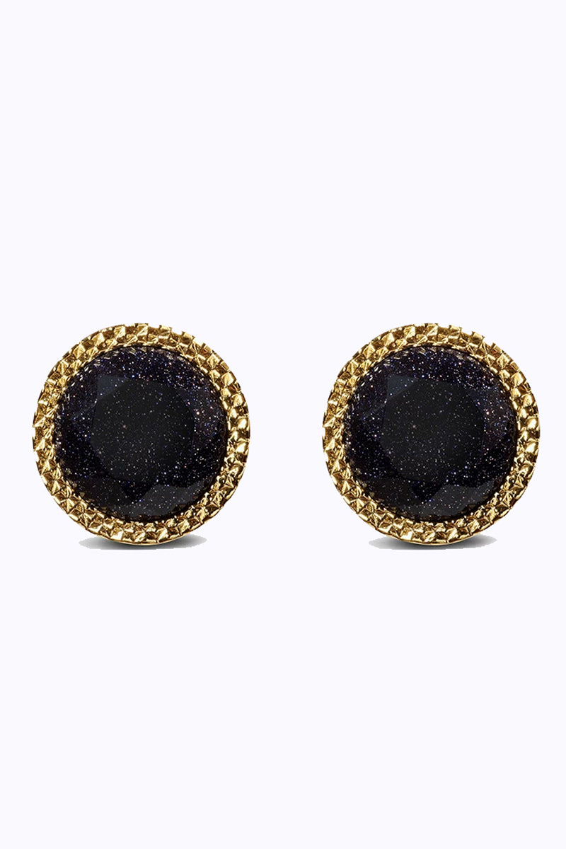Men Starry Gemstone Plated Brass Cufflinks
