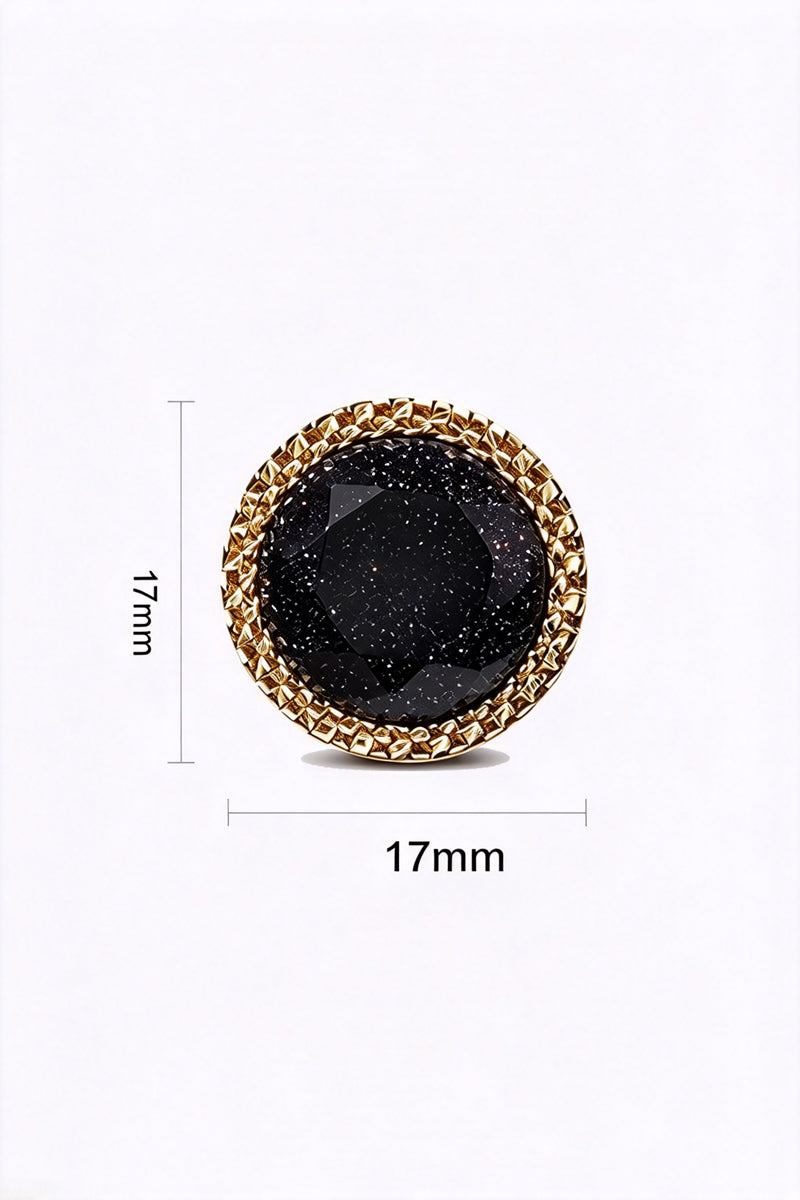 Men Starry Gemstone Plated Brass Cufflinks