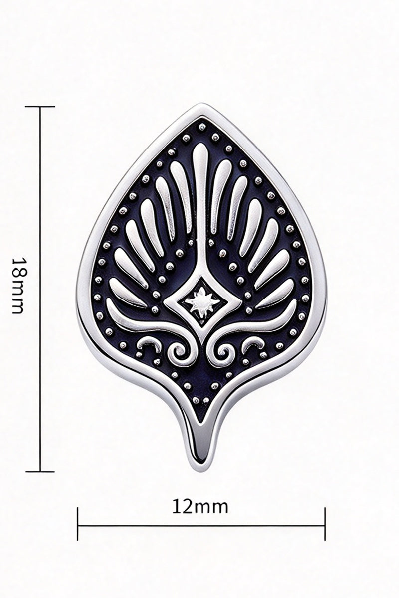 Men Feather Relief Brass Lapel pin