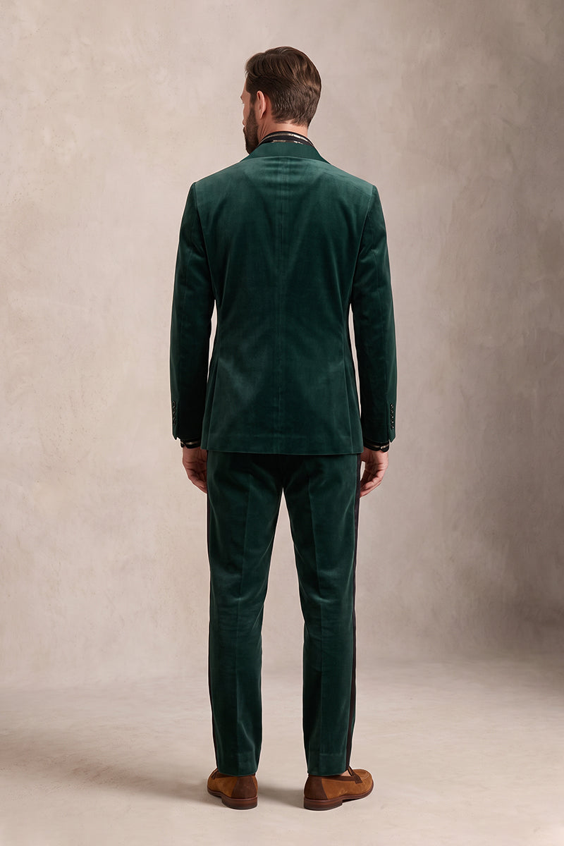 Emerald Green 100% Velvet Suits