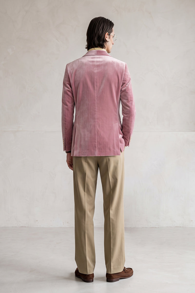 Pink 100% Velvet Blazers