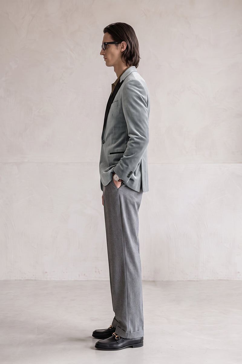 Gray 100% Velvet Blazers